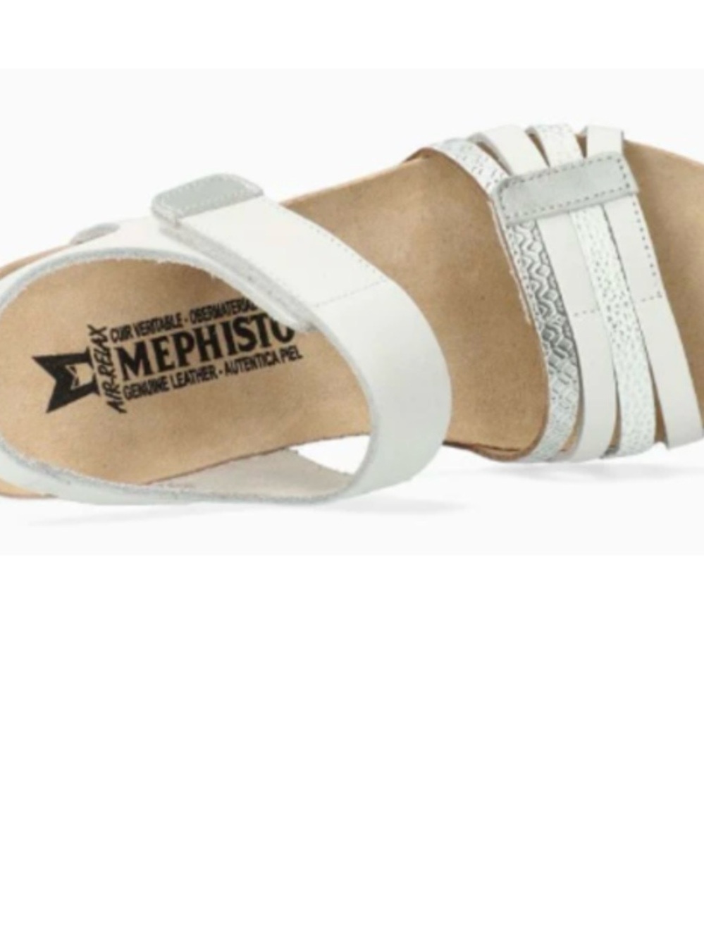 Mephisto White Leather Women's Sandal